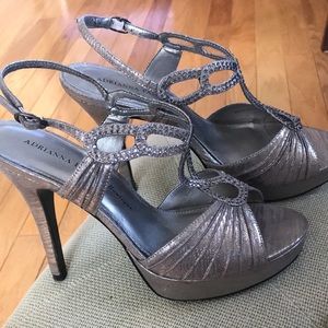 Adrianna Papell Boutique stiletto platform sandals.